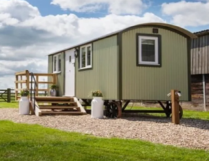 A modern purpose build shepherds hut accommodation