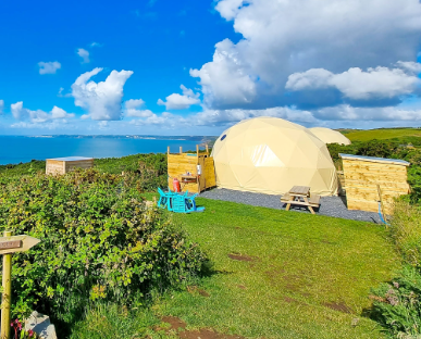 The domes with outdoor seating